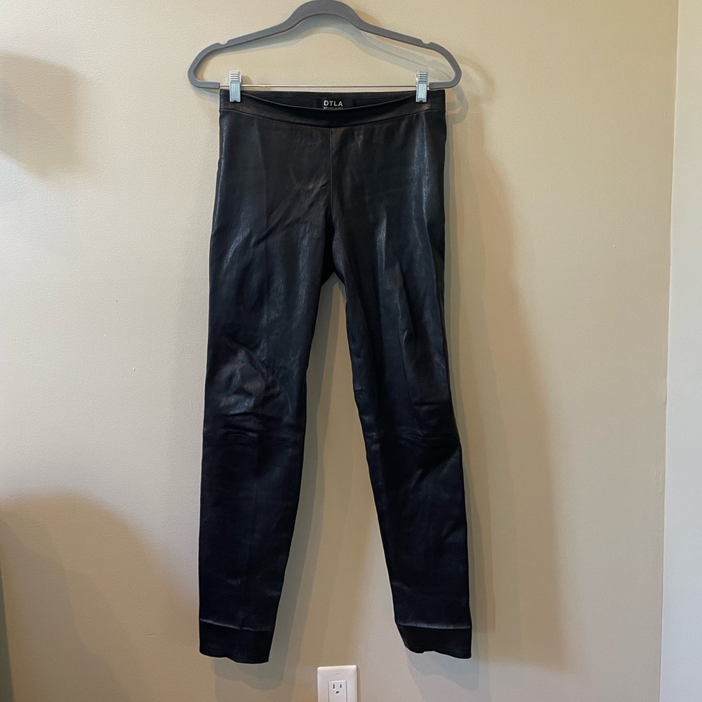 DTLA Brand Jeans Black Genuine Leather Pants Leggings 100% Lamb Leather Size 29 - Picture 2 of 7